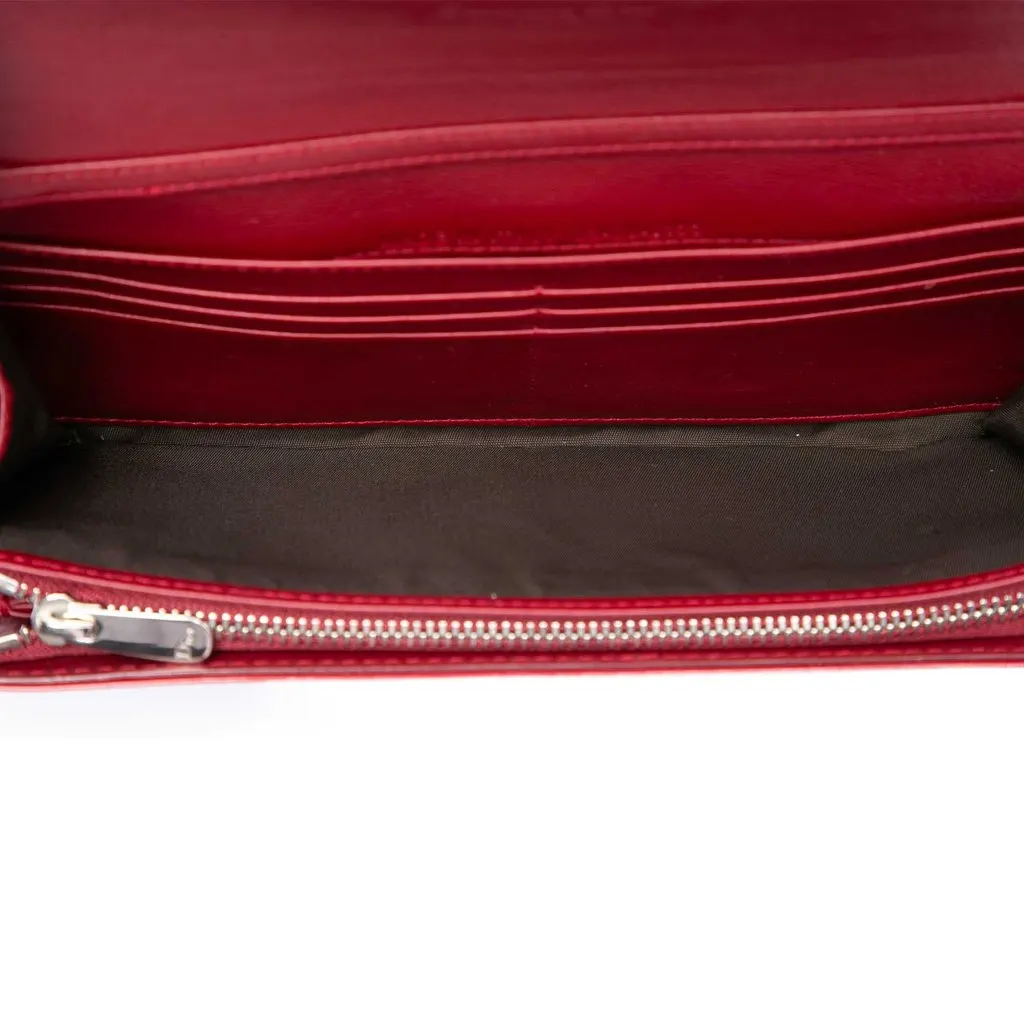 Dior Patent Cannage Miss Dior Wallet on Chain Red Leather Very good - Model View