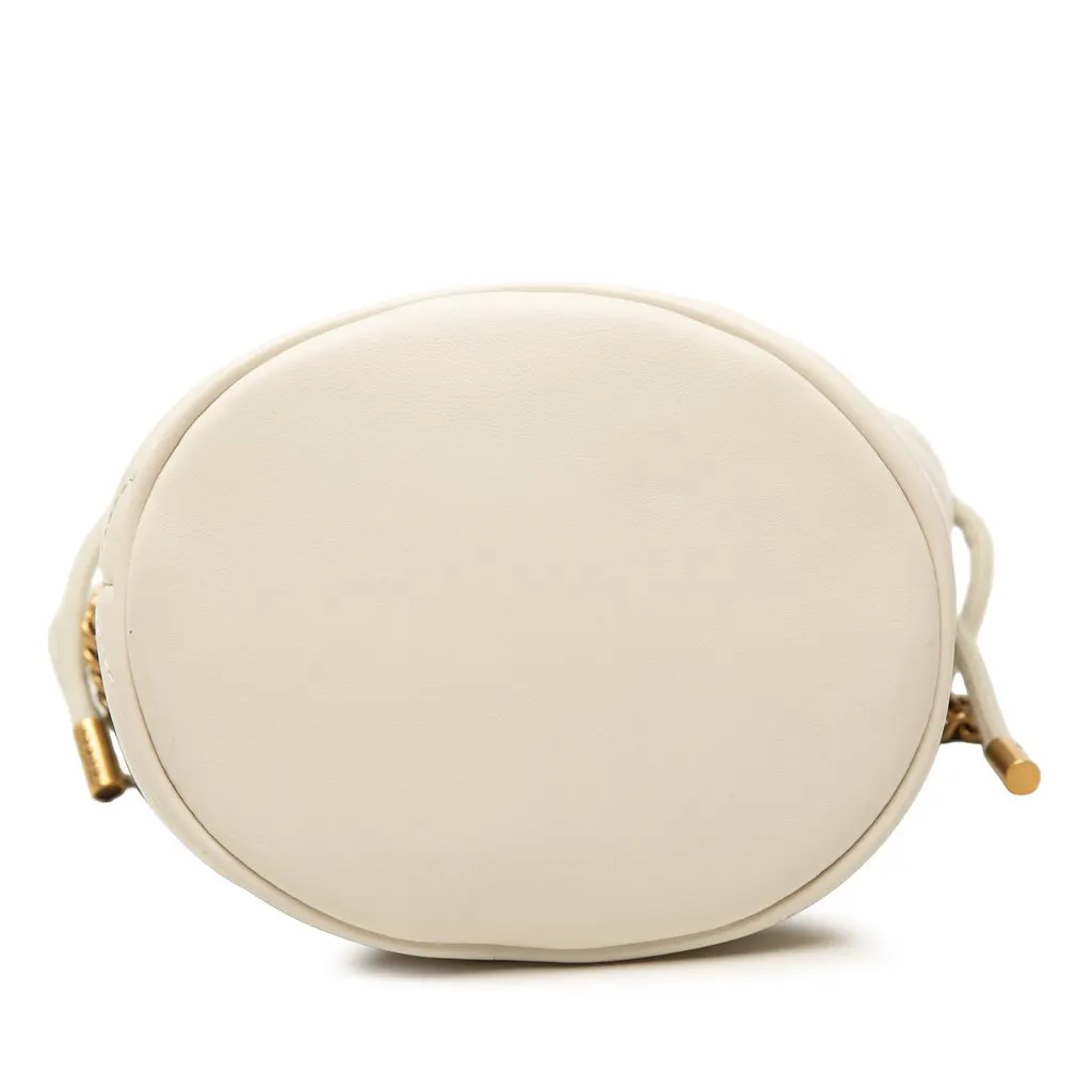 Gucci Small GG Marmont Matelasse Calfskin Bucket Bag White Leather Good - Inside View