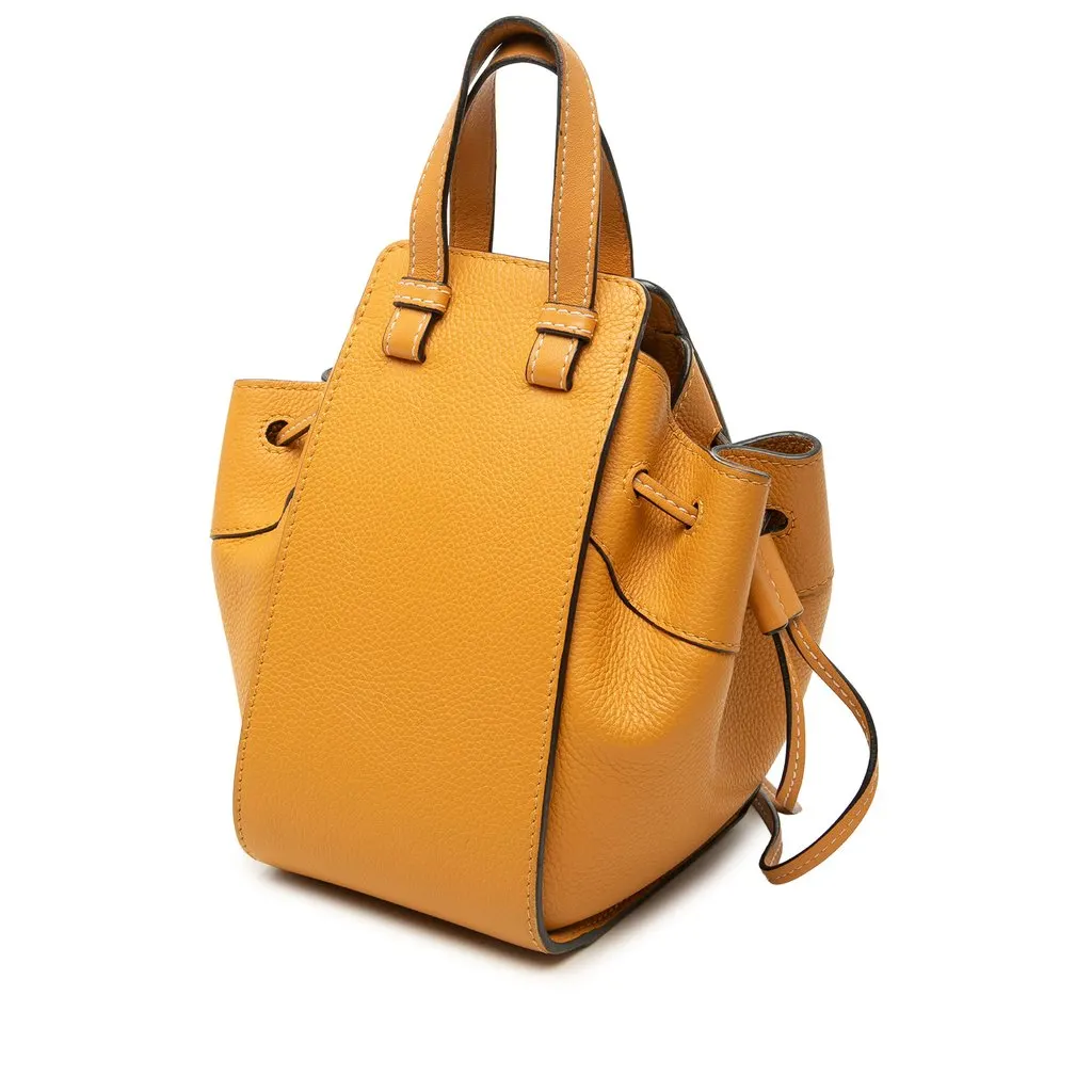 Loewe Mini Leather Drawstring Hammock Bag Orange Leather Good - Back View
