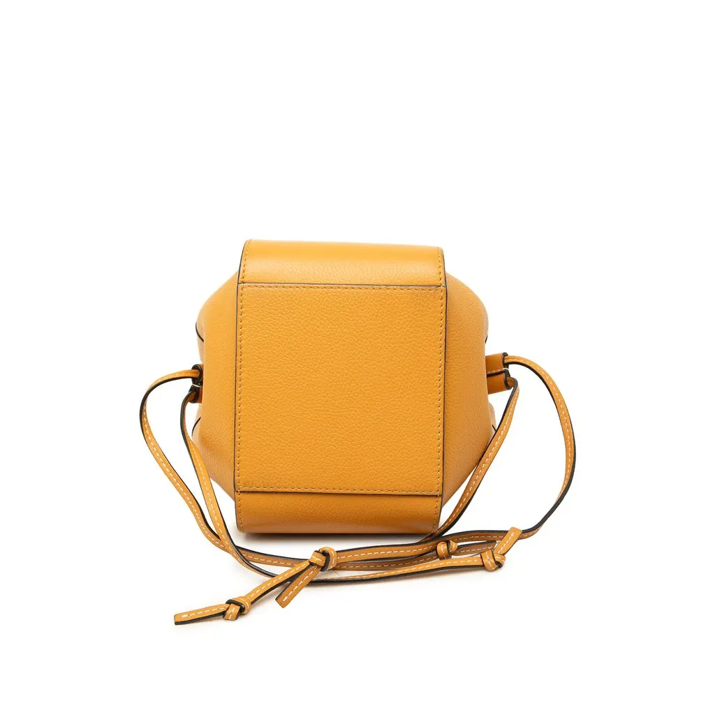 Loewe Mini Leather Drawstring Hammock Bag Orange Leather Good - Inside View