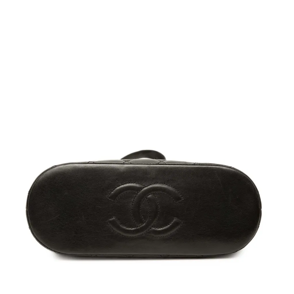 Chanel Quilted Lambskin Shoulder Bag Black Leather Very good - Inside View