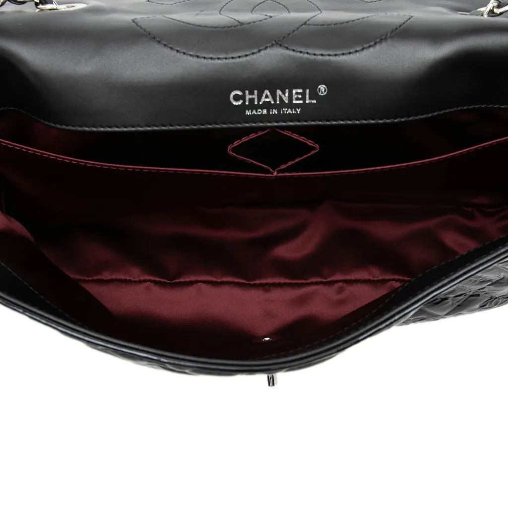 Chanel Jumbo Patent Embossed Lucky Symbols Flap Black Leather Very good - Model View