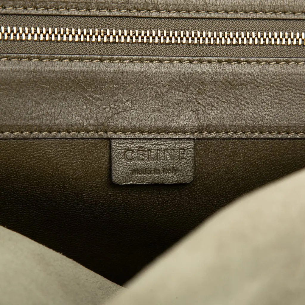 Celine Bicolor Leather Vertical Cabas Tote Green Leather Very good - Box View