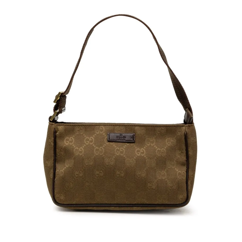 Gucci GG Canvas Handbag Brown Very good - Front View