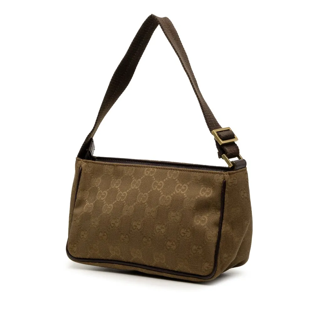 Gucci GG Canvas Handbag Brown Very good - Back View