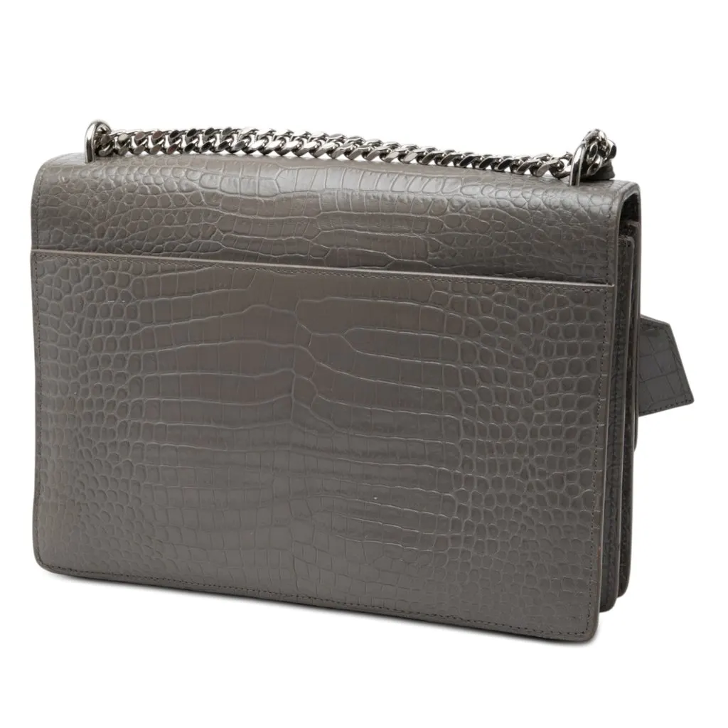 Saint Laurent Large Croc Embossed Leather Monogram Sunset Crossbody MultiColor Leather Very good - Back View