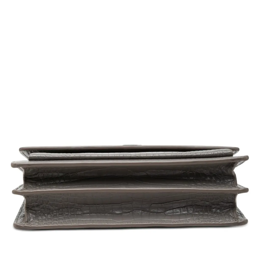 Saint Laurent Large Croc Embossed Leather Monogram Sunset Crossbody MultiColor Leather Very good - Inside View