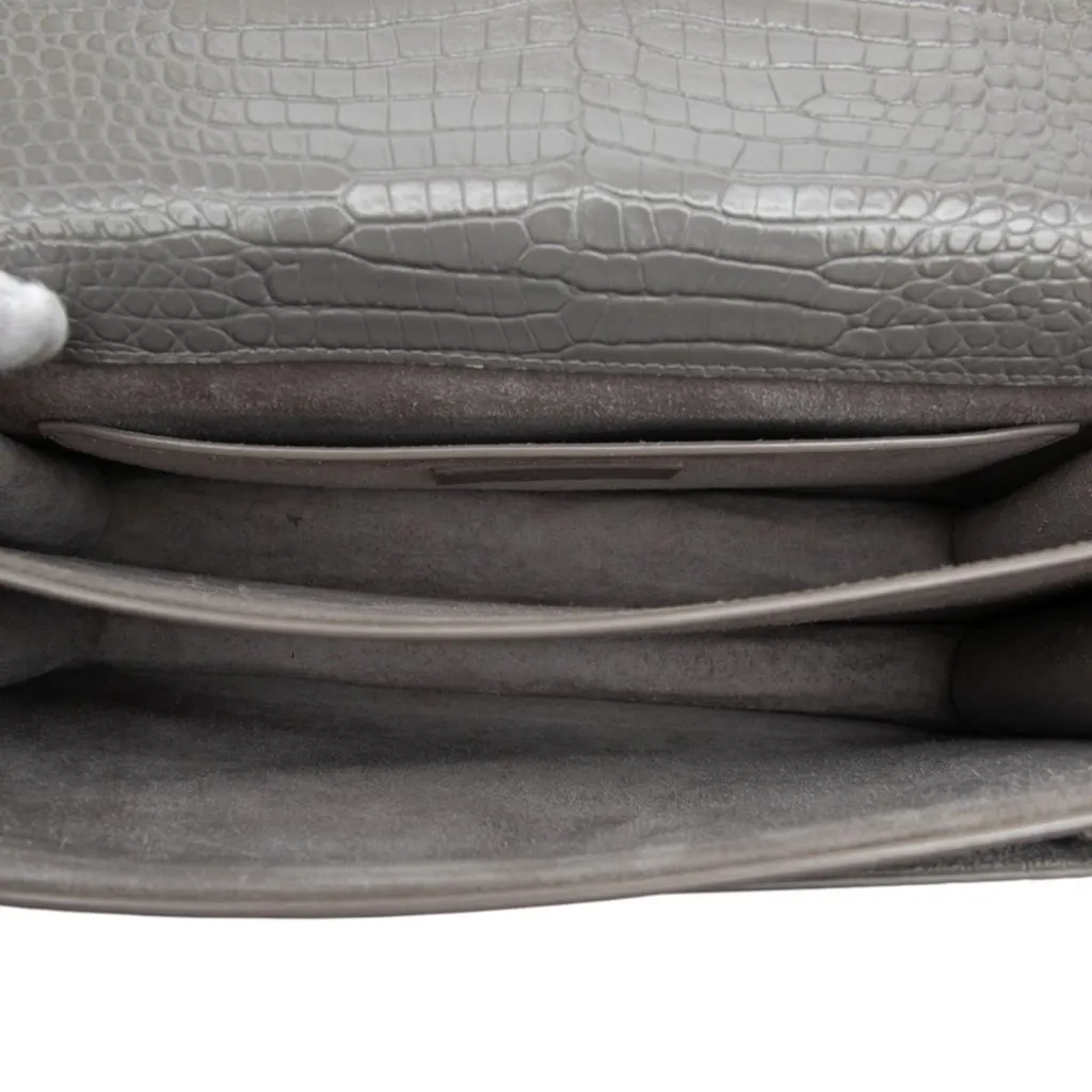 Saint Laurent Large Croc Embossed Leather Monogram Sunset Crossbody MultiColor Leather Very good - Model View