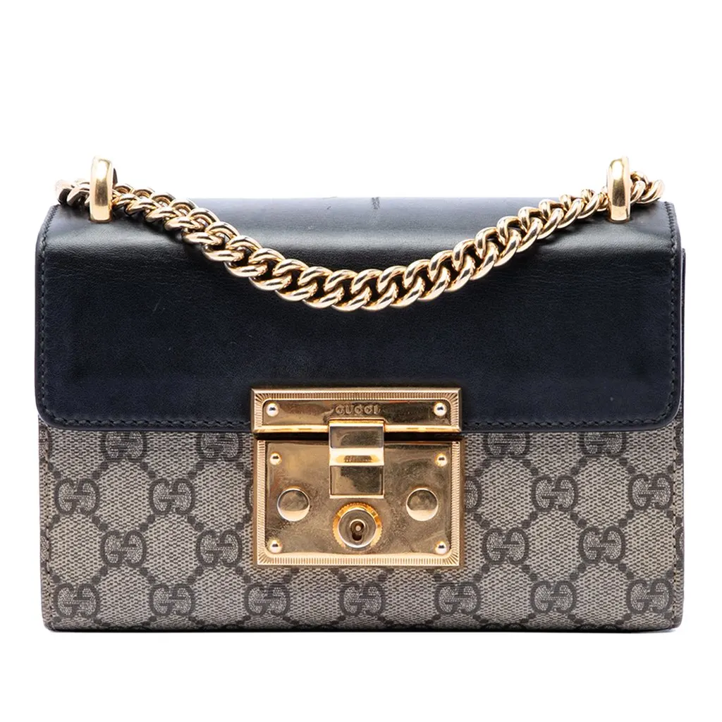 Gucci Small GG Supreme Padlock Crossbody Beige Very good - Front View