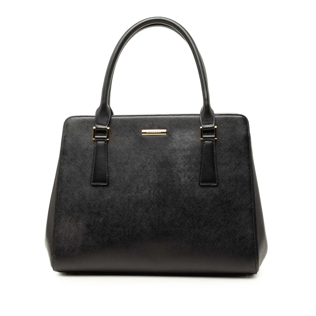 Burberry Leather Handbag Black Leather Very good - Front View