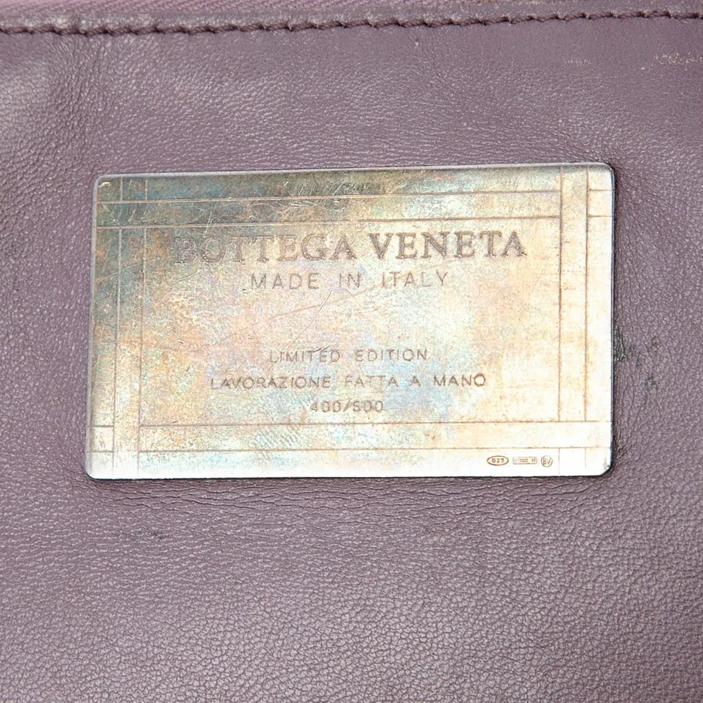 Bottega Veneta Limited Edition Medium Lambskin Intreccio Cabat Tote Purple Leather Very good - Box View