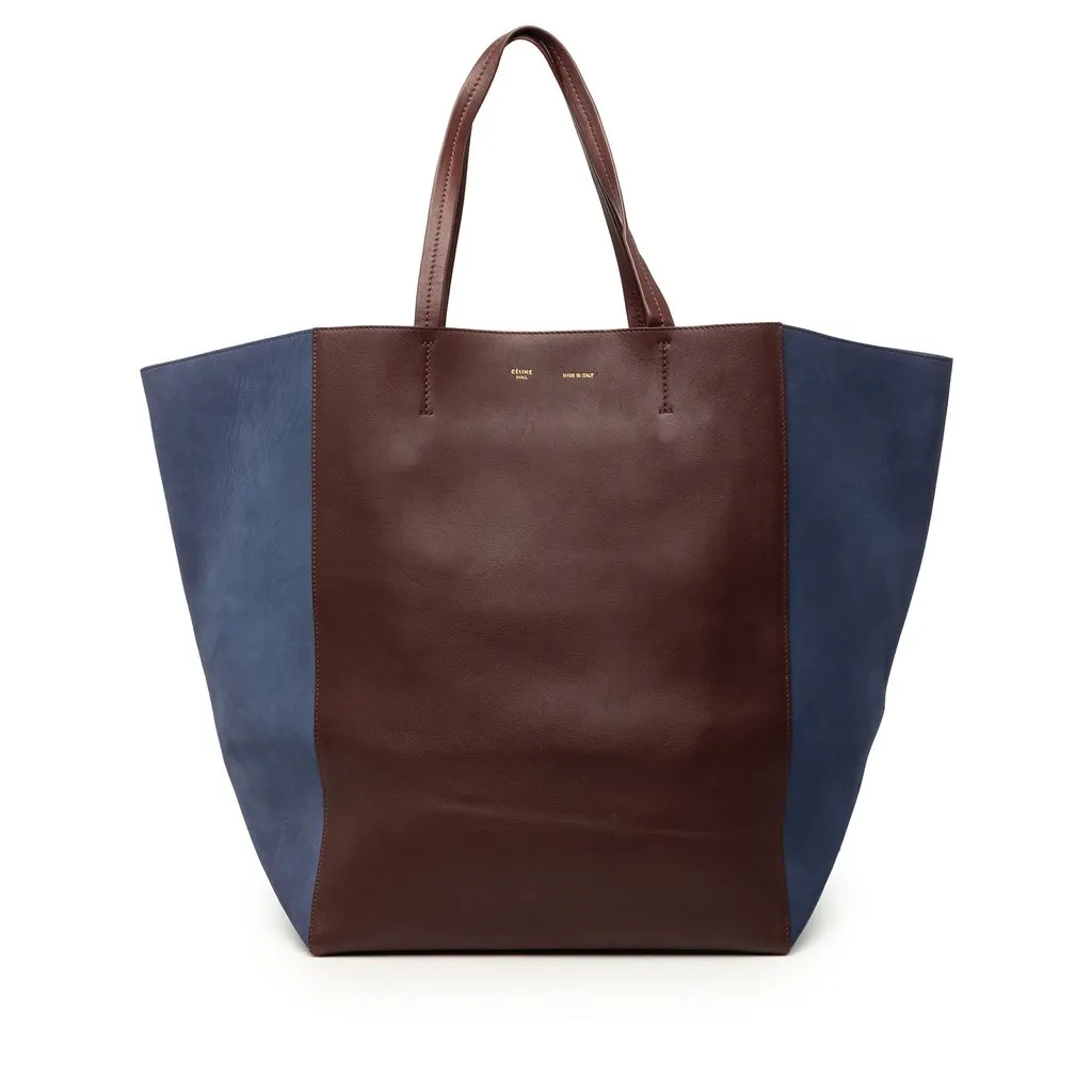 Celine Large Bicolor Suede and Calfskin Phantom Cabas Tote Red Leather Very good - Front View