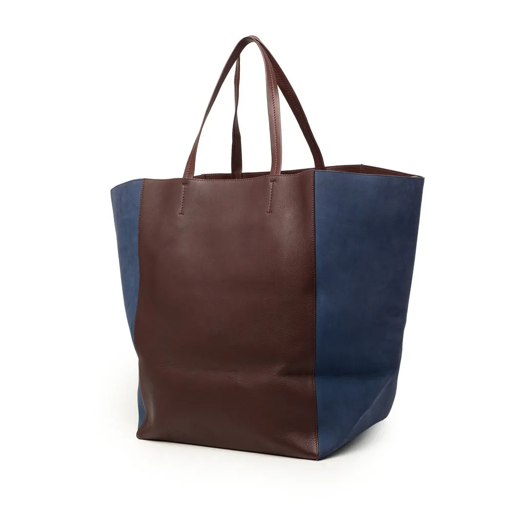 Celine Large Bicolor Suede and Calfskin Phantom Cabas Tote Red Leather Very good - Back View