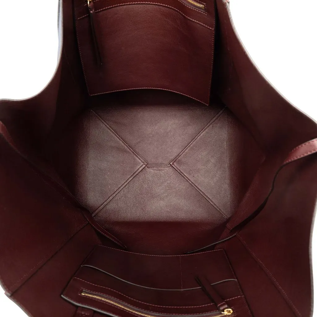 Celine Large Bicolor Suede and Calfskin Phantom Cabas Tote Red Leather Very good - Model View