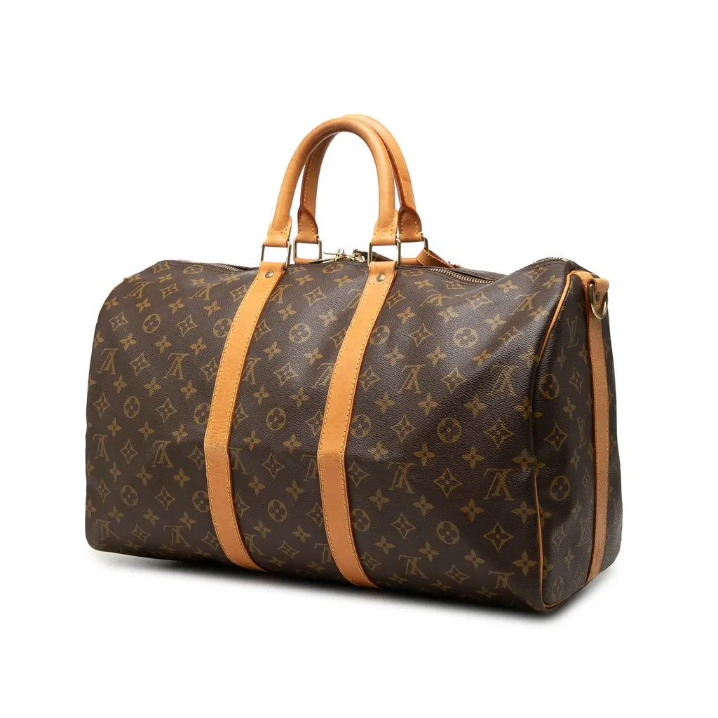 Louis Vuitton Monogram Keepall Bandouliere 45 Brown Canvas Very good - Back View