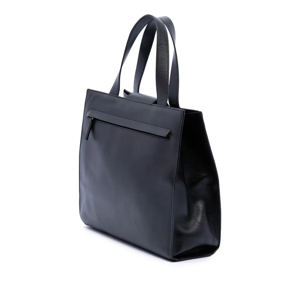 Gucci Calfskin Handbag Black Leather Very good - Back View