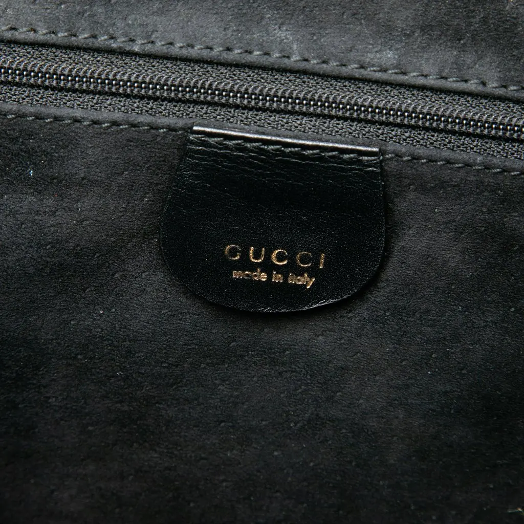 Gucci Calfskin Handbag Black Leather Very good - Box View