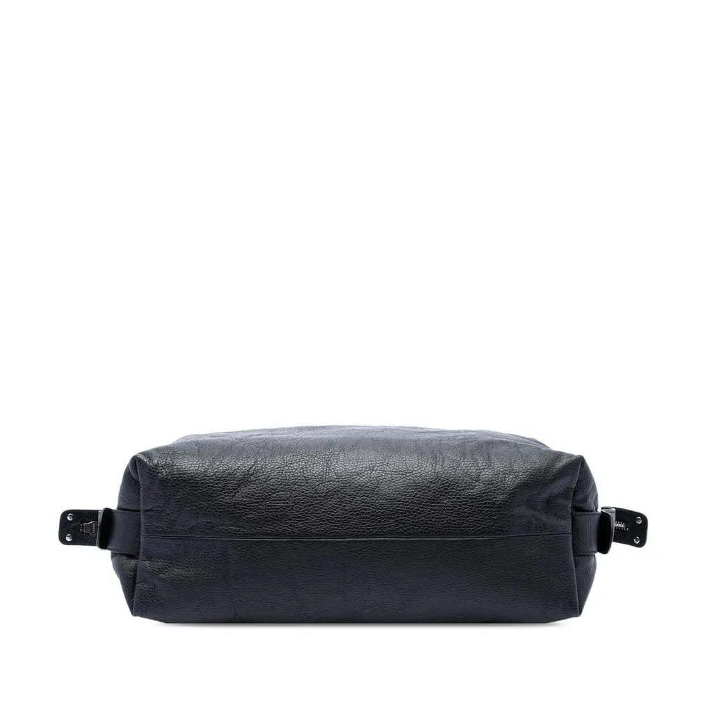 Gucci Large Pebbled Calfskin Bamboo Bar Tote Black Leather Very good - Inside View