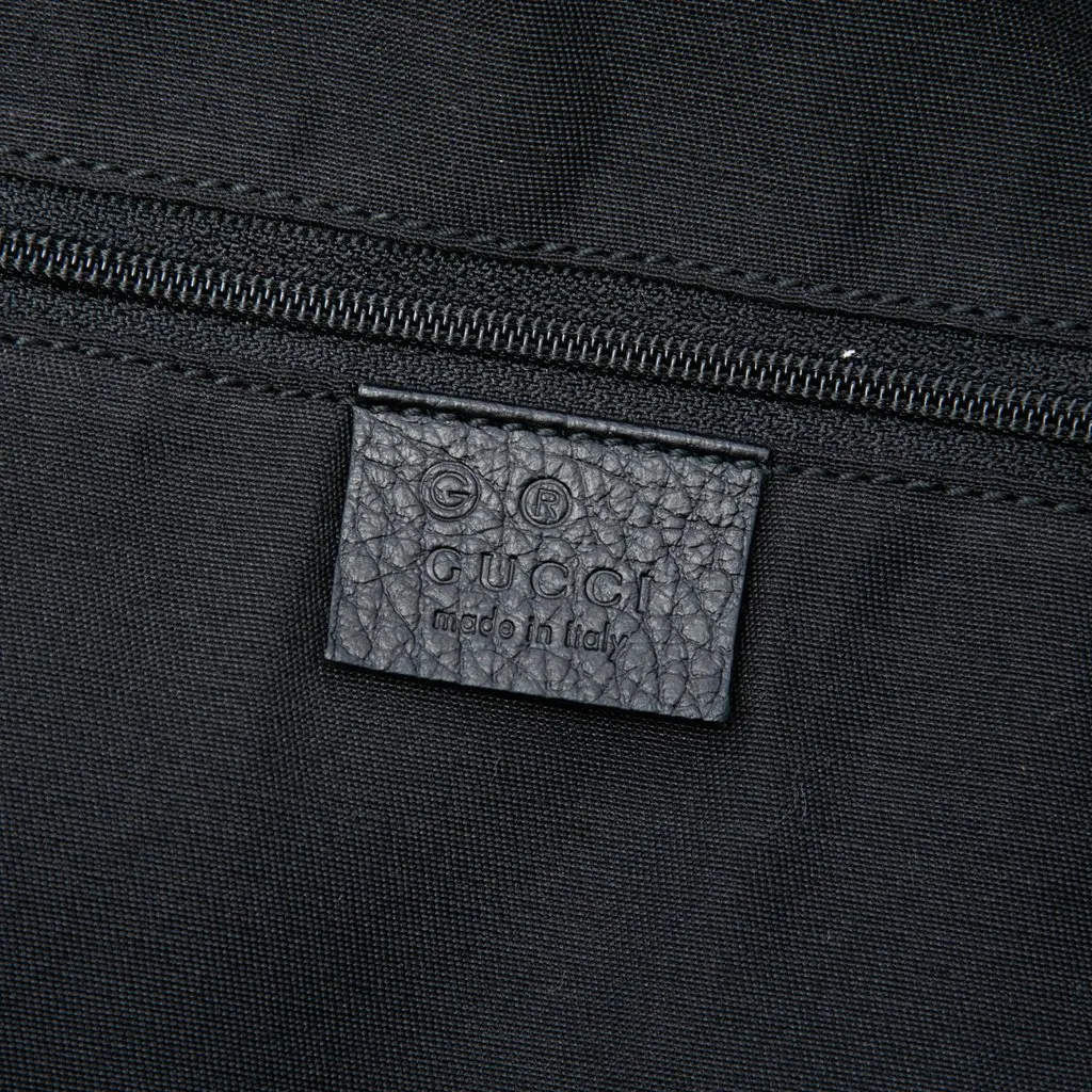 Gucci Large Pebbled Calfskin Bamboo Bar Tote Black Leather Very good - Box View