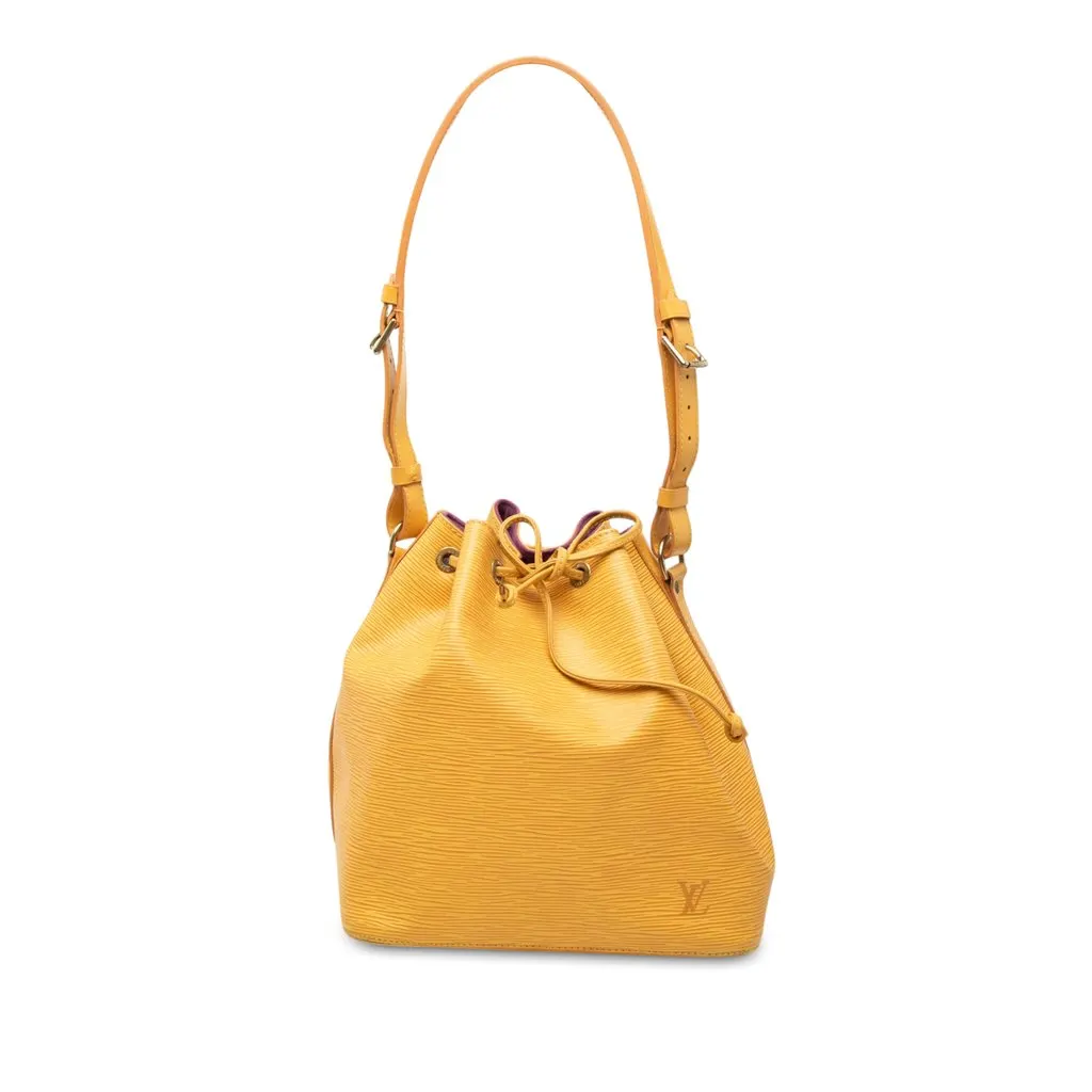 Louis Vuitton Epi Petit Noe Yellow Leather Good - Front View