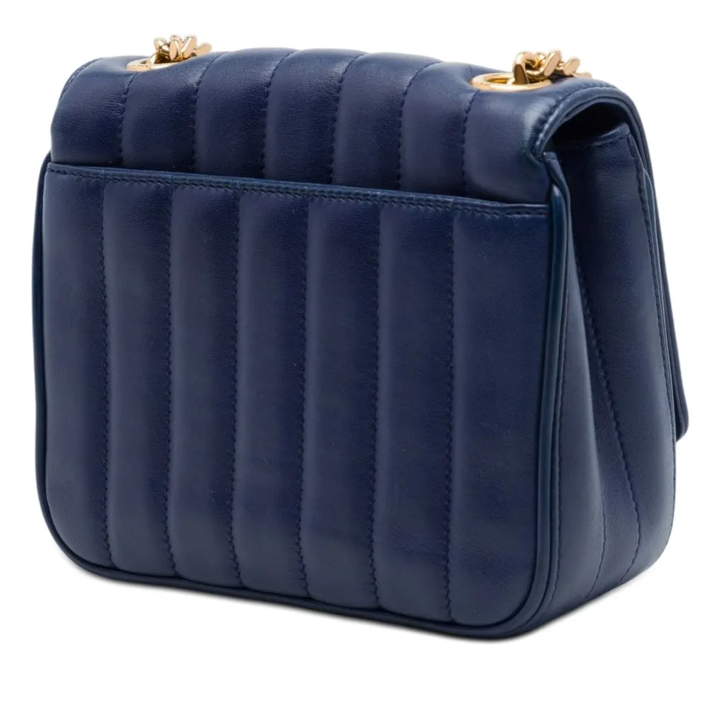 Saint Laurent Small Lambskin Vicky Crossbody Blue Leather Very good - Back View