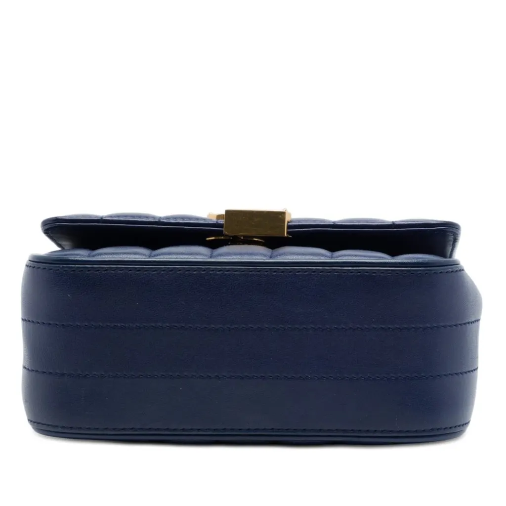 Saint Laurent Small Lambskin Vicky Crossbody Blue Leather Very good - Inside View