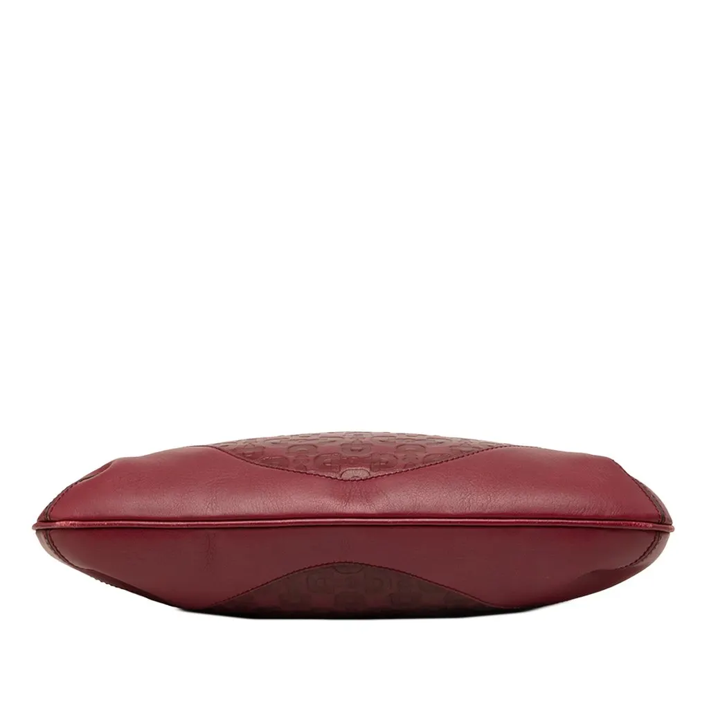 Gucci Horsebit Embossed Calfskin Hobo Red Leather Good - Inside View