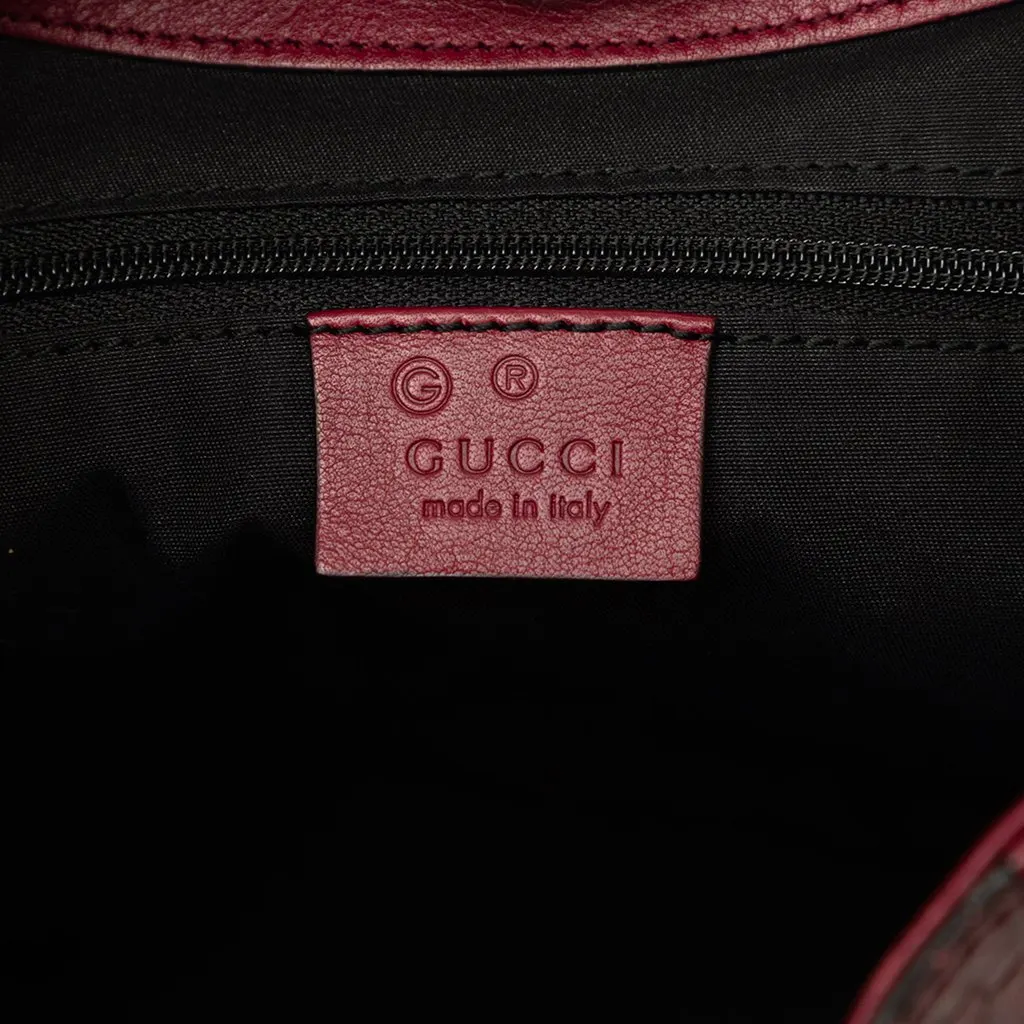 Gucci Horsebit Embossed Calfskin Hobo Red Leather Good - Box View