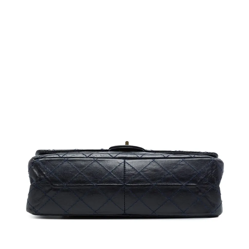 Chanel Quilted Aged Calfskin Reissue 2.55 Double Flap 226 Blue Leather Very good - Inside View