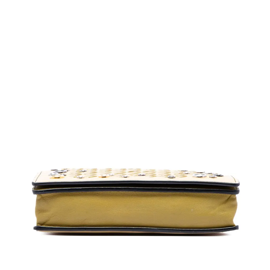 Bottega Veneta Nappa Intrecciato Studded Wallet on Chain Yellow Leather Very good - Inside View