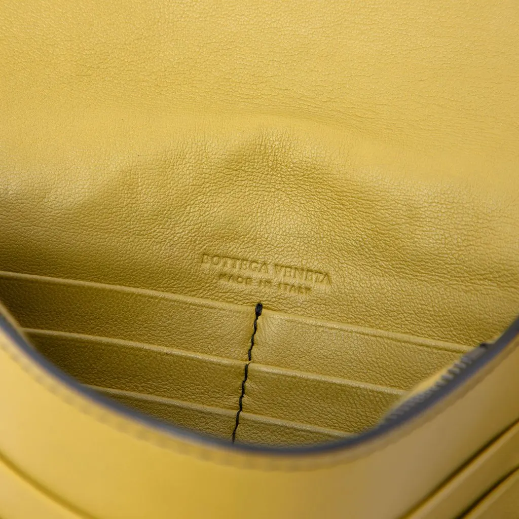 Bottega Veneta Nappa Intrecciato Studded Wallet on Chain Yellow Leather Very good - Box View