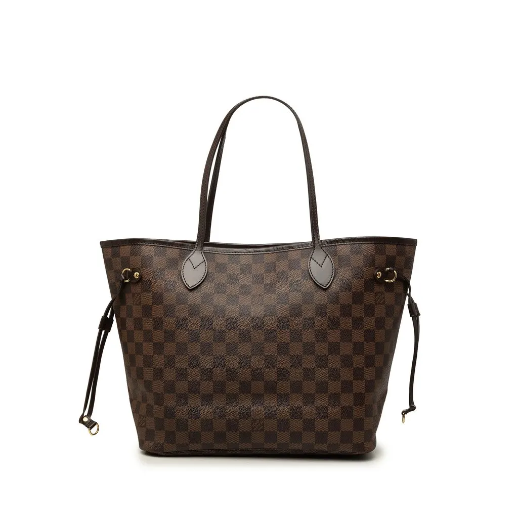 Louis Vuitton Damier Ebene Neverfull MM Brown Canvas Good - Front View