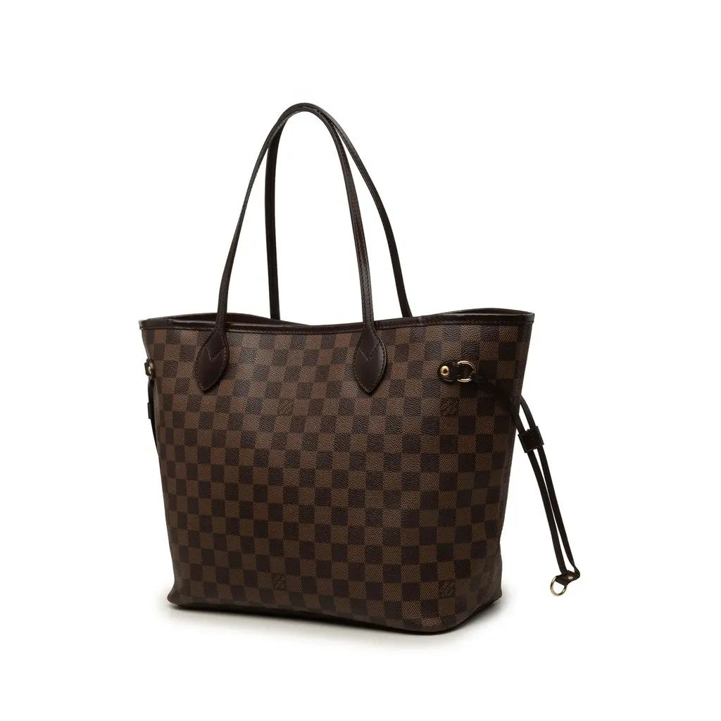 Louis Vuitton Damier Ebene Neverfull MM Brown Canvas Good - Back View