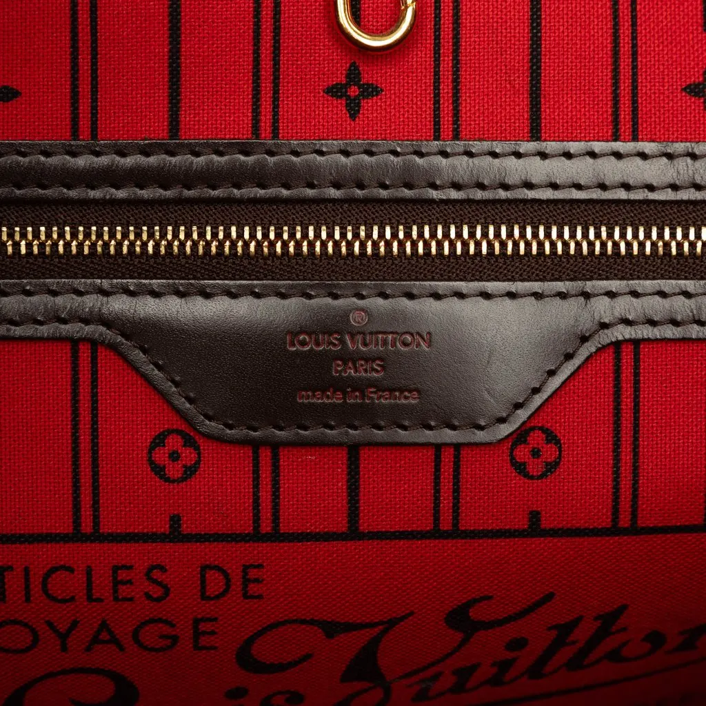 Louis Vuitton Damier Ebene Neverfull MM Brown Canvas Good - Box View