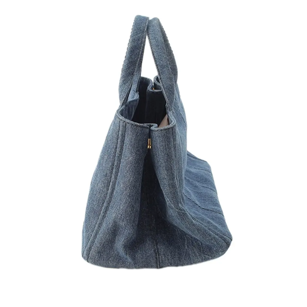 Prada Denim Canapa Logo Tote Blue Very good - Inside View