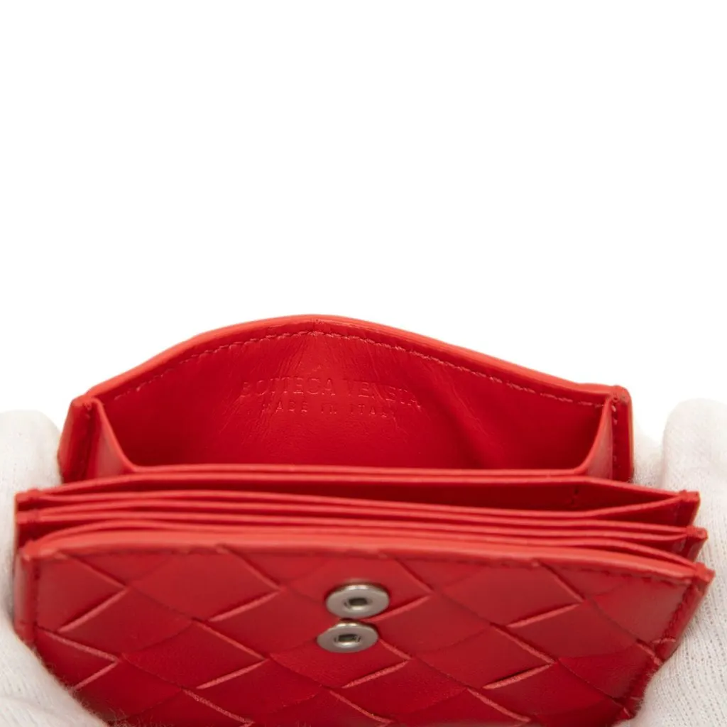 Bottega Veneta Nappa Intrecciato Card Holder Red Leather Very good - Box View