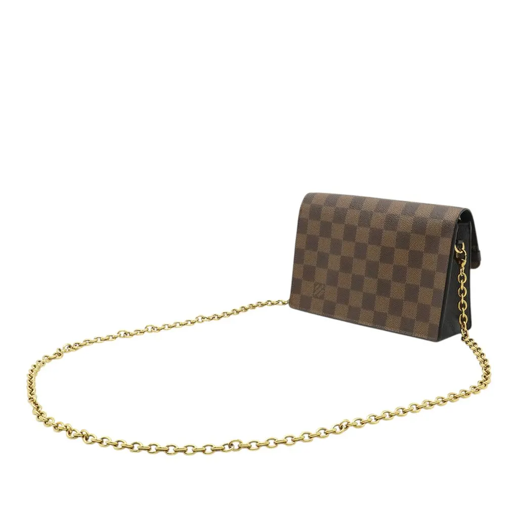 Louis Vuitton Damier Ebene Vavin Wallet on Chain Brown Very good - Back View