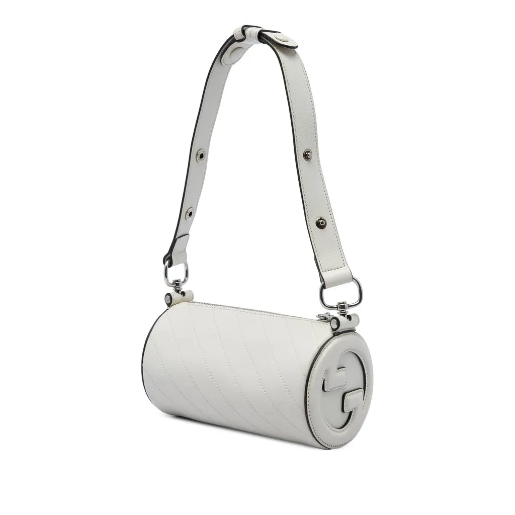 Gucci Mini Calfskin Blondie Barrel Shoulder Bag White Leather Very good - Back View