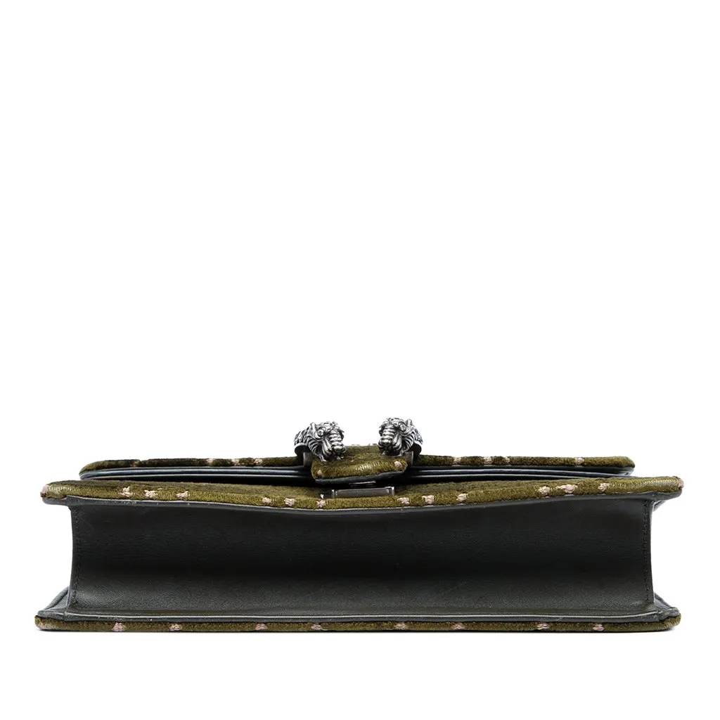 Gucci Medium GG Velvet Dionysus Crossbody Green Velvet Good - Inside View
