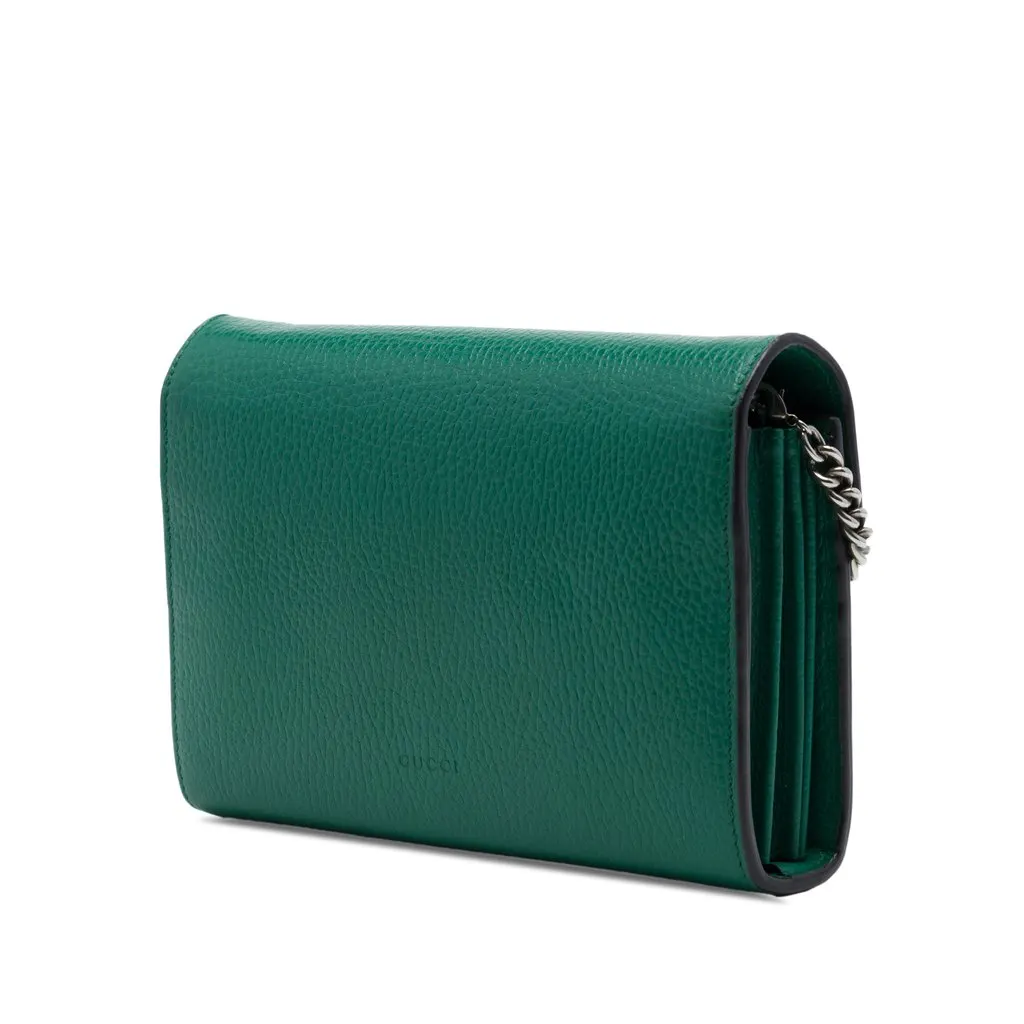 Gucci Calfskin Dionysus Wallet on Chain Green Leather Good - Back View