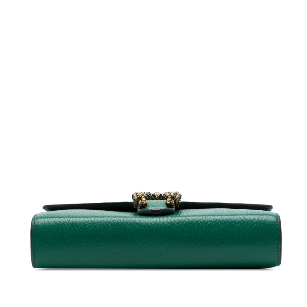 Gucci Calfskin Dionysus Wallet on Chain Green Leather Good - Inside View