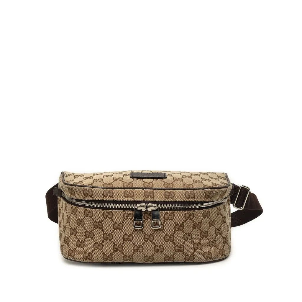 Gucci GG Canvas Waist Pouch Beige Very good - Front View