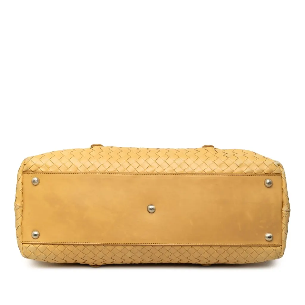Bottega Veneta Embroidered Nappa Intrecciato Tote Yellow Leather Very good - Inside View