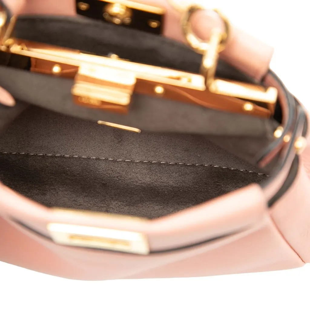 Fendi Micro Leather Peekaboo Satchel Pink Leather Very good - Model View