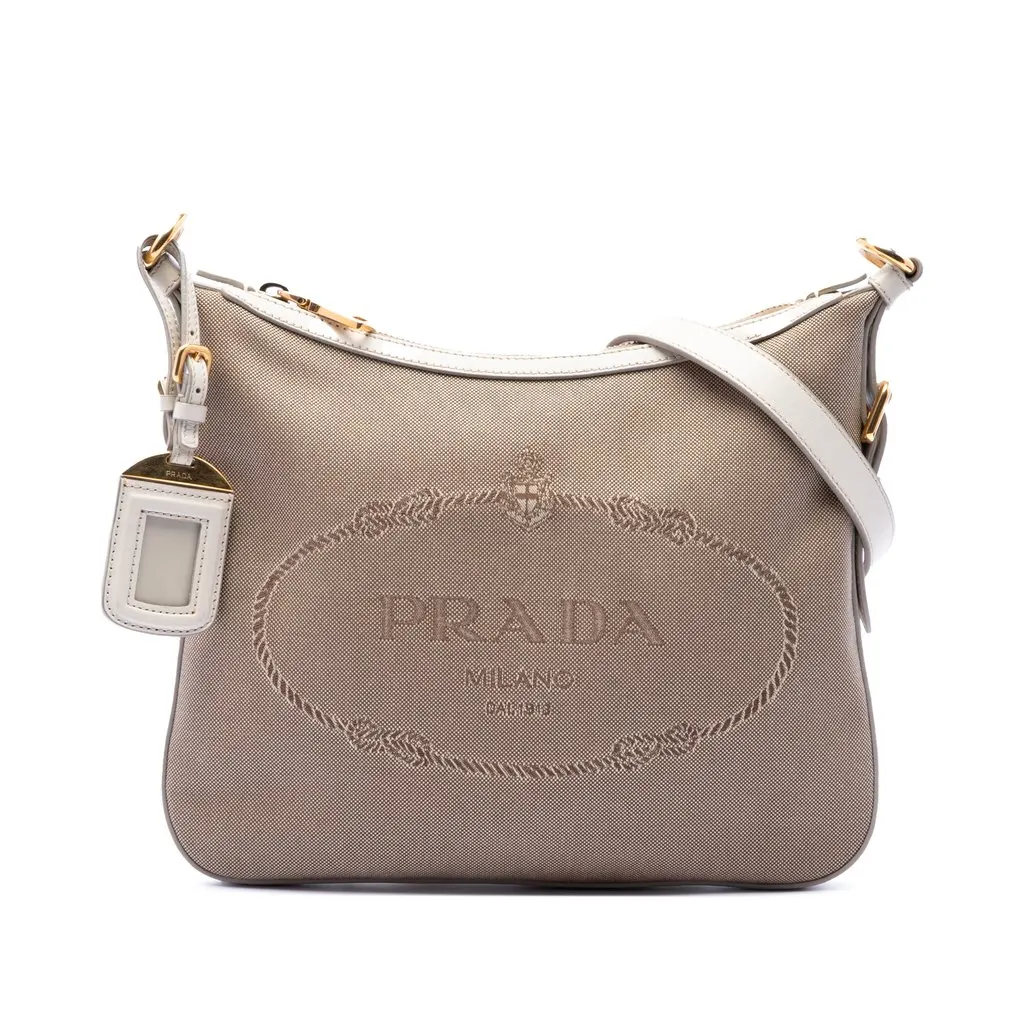 Prada Canvas Canapa Logo Crossbody Beige Very good - Front View