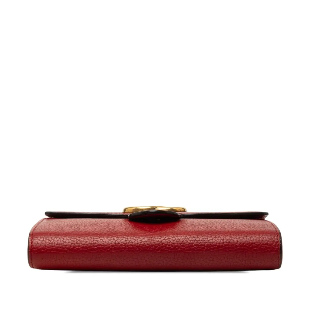 Gucci GG Marmont Calfskin Wallet on Chain Red Leather Very good - Inside View