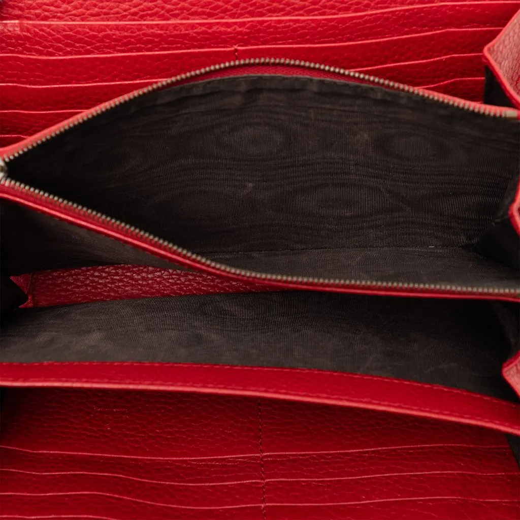 Gucci GG Marmont Calfskin Wallet on Chain Red Leather Very good - Model View