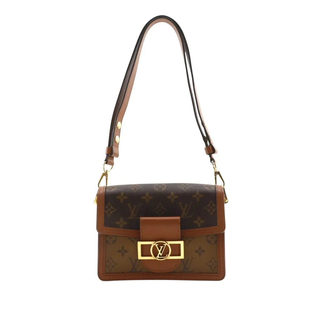 Louis Vuitton Monogram Reverse Mini Dauphine Brown Very good - Front View