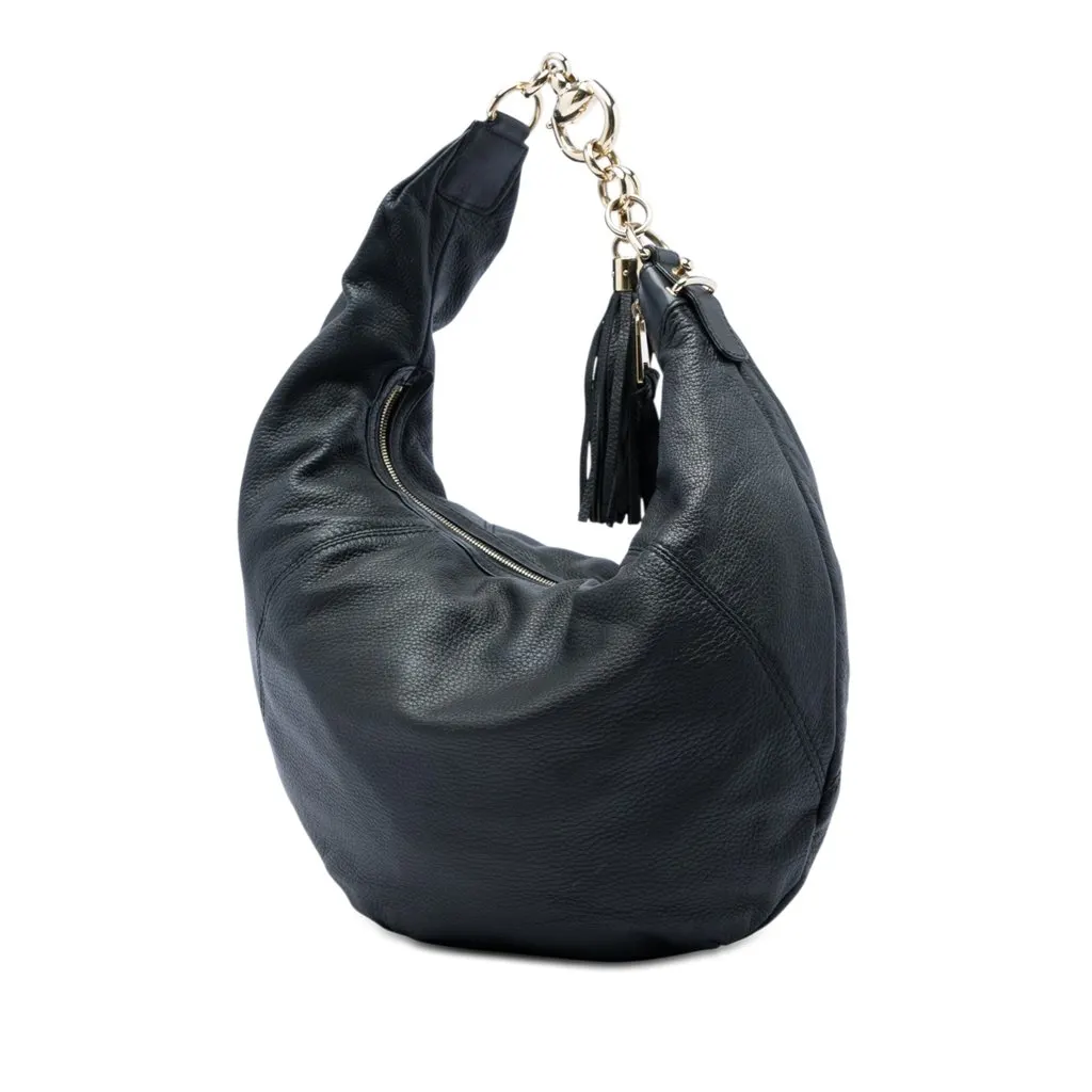 Gucci Grained Calfskin Sienna Hobo Black Leather Very good - Back View