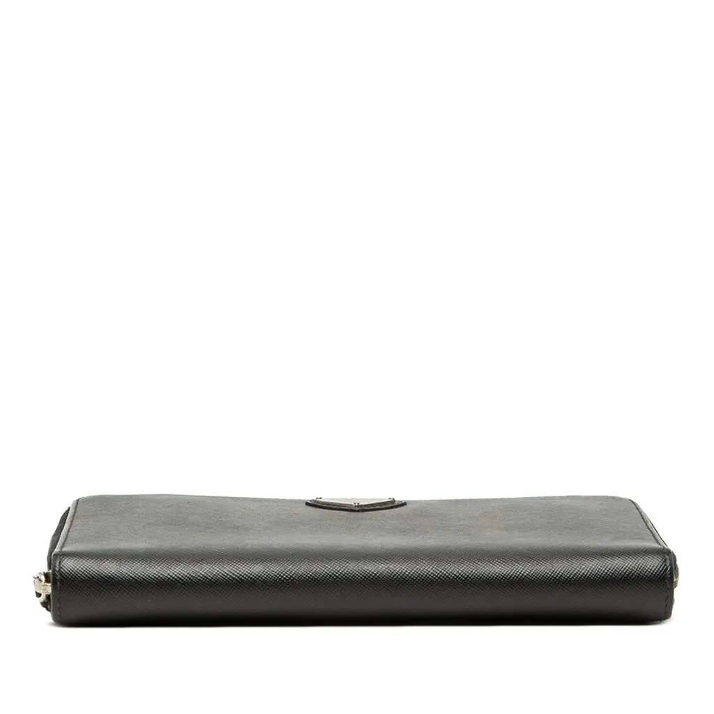 Prada Saffiano Zip Around Travel Wallet Black Leather Very good - Inside View